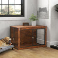 Load image into Gallery viewer, Dog Crate Furniture, Dog Cage End Table with Openable Top, Two Lockable Doors, for Extra Large Pets, 118 x 75 x 77cm, Rustic Brown