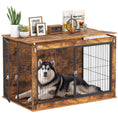 Load image into Gallery viewer, Dog Crate Furniture, Dog Cage End Table with Openable Top, Two Lockable Doors, for Extra Large Pets, 118 x 75 x 77cm, Rustic Brown