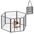 Load image into Gallery viewer, 6 Panels Dog Playpen, 22"W x 24"H Heavy Duty Pet Fence with Door & Strap for Indoor Outdoor Backyard Garden, Portable & Foldable Puppy Pet Pen for Small Dogs