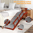 Load image into Gallery viewer, Wooden Dog Ramp, 60" Long Pet Ramp with Non-slip Rug & Removable Guardrails, Brown
