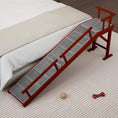 Load image into Gallery viewer, Wooden Dog Ramp, 73" Long Pet Ramp with Non-slip Rug & Removable Guardrails, Brown