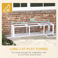 Load image into Gallery viewer, PawHut Outdoor Cat Tunnel with Extendable Design, 59" L Wooden Cat Run with Weather Protection, Connecting Inside and Outside, for Deck Patios, Balconies, White
