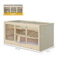Load image into Gallery viewer, PawHut Extra Large Wooden Hamster Cage, Gerbil Cage, and Other Small Animal Habitat, Hamster Habitat with Opening Roof, Hut, Ramps, Natural