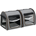 Load image into Gallery viewer, 39" Travel Pet Carrier, Portable Soft-Sided Cat Carrier with Divider, Two Compartments, Soft Cushions & Storage Bag, Grey