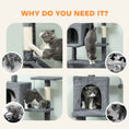 Load image into Gallery viewer, Cat Tree, 202cm Large Cat Tower for Indoor Kittens with 6 Scratching Posts, 2 Condos, 2 Perches, 2 Hammocks, Pompoms, Multi-Level Plush Kitty Activity Centre for Rest and Play, Dark Grey