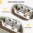 Load image into Gallery viewer, PawHut Whelping Box for Dogs with Waterproof Whelping Pad, Dog Whelping Pen with Clear Panels, Adjustable Entrance, Double Room, Non-slip Foot Pads, for Small Dogs, 65" L x 31.5" W x 19" H