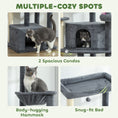 Load image into Gallery viewer, 79 Inch Cat Tree, Extra Tall Large Cat Tower with Scratching Posts, 2 Perches, 2 Caves, Large Hammock, Pompoms, Multi-Level Plush Kitty Condo for Multiple Indoor Kittens