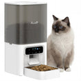 Load image into Gallery viewer, Automatic Cat Feeder w/ Stainless Steel Bowl, 4.5L Cat Food Dispenser with Timer Up to 6 Meals, Voice Recorder, Programmable Auto Pet Feeder with Portion Control, for Multi-Kittens