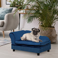 Load image into Gallery viewer, PawHut Luxury Fancy Dog Bed for Small Dogs with Hidden Storage, Small Dog Couch with Soft 2" Foam, Dog Sofa Bed, Cushy Dog Bed, Modern Pet Furniture for Puppies and Little Breeds, Blue