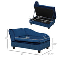 Load image into Gallery viewer, PawHut Luxury Fancy Dog Bed for Small Dogs with Hidden Storage, Small Dog Couch with Soft 2" Foam, Dog Sofa Bed, Cushy Dog Bed, Modern Pet Furniture for Puppies and Little Breeds, Blue