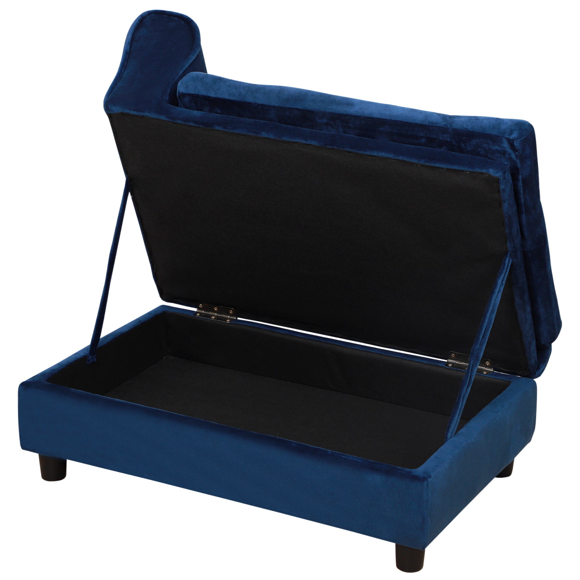 PawHut Luxury Fancy Dog Bed for Small Dogs with Hidden Storage, Small Dog Couch with Soft 2" Foam, Dog Sofa Bed, Cushy Dog Bed, Modern Pet Furniture for Puppies and Little Breeds, Blue