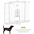 Load image into Gallery viewer, 30"-41" Extra Wide Pet Gate with Small Door, 30"H Dog Gate with Safety Gate Barrier, Stair Pressure Fit, Auto Close, Double Locking, for Doorways, Hallways, White