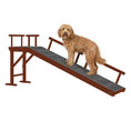 Load image into Gallery viewer, Wooden Dog Ramp, 73" Long Pet Ramp with Non-slip Rug & Removable Guardrails, Brown