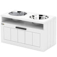 Load image into Gallery viewer, Raised Dog Bowl, Elevated Pet Bowls with Slow Feeder, Two Stainless Steel Bowls, Drawer, for Large & Extra Large Dogs, White
