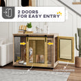 Load image into Gallery viewer, Dog Crate Furniture, Dog Cage End Table with Sliding Door, Pet Kennel for Large Breeds, 98 x 60 x 78cm, Walnut Brown