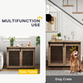 Load image into Gallery viewer, Dog Crate Furniture, Dog Cage End Table with Sliding Door, Pet Kennel for Large Breeds, 98 x 60 x 78cm, Walnut Brown