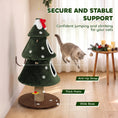 Load image into Gallery viewer, 52" Christmas Cat Tree, 2-Tier Cat Tower with Dual Condos, Scratching Posts, Sisal Ladder, Anti-Tip Rope, Hanging Balls, Kitten Furniture for Indoor Cats, Green