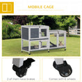 Load image into Gallery viewer, Wooden Rabbit Hutch Bunny Hutch Elevated Pet House Cage Small Animal Habitat with No Leak Tray Lockable Door Openable Top for Rabbits, Chickens, Ducks, Indoor 57.75" x 18" x 32.5" Gray