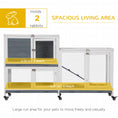 Load image into Gallery viewer, Wooden Rabbit Hutch Bunny Hutch Elevated Pet House Cage Small Animal Habitat with No Leak Tray Lockable Door Openable Top for Rabbits, Chickens, Ducks, Indoor 57.75" x 18" x 32.5" Gray