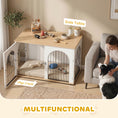 Load image into Gallery viewer, Dog Crate Furniture, Indoor Dog Cage with Double Doors for Large Breeds, Pet Kennel End Side Table with Arched Door Design, 100 x 60 x 69 cm, White