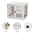 Load image into Gallery viewer, 32" Wooden Dog Crate Furniture Dog Cage, Modern Side Table Pet Kennel with Double Lockable Door, 32" L x 23" W x 26" H, White