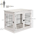 Load image into Gallery viewer, 32" Wooden Dog Crate Furniture Dog Cage, Modern Side Table Pet Kennel with Double Lockable Door, 32" L x 23" W x 26" H, White