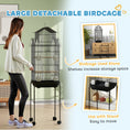 Load image into Gallery viewer, Bird Cage Budgie Cage with Stand Slide Tray Handle for Finch Canary 43 x 32.5 x 163cm Black