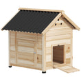 Load image into Gallery viewer, Wooden Duck House, Raised Chicken Coop with Double Doors, Poultry Coop with Openable Roof, Ventilation Holes, Removable Base, Natural Wood Finish