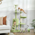 Load image into Gallery viewer, Cat Tree, 53" Cat Tower for Indoor Kittens with Sisal Scratching Posts, Plush Perches, Condo, Hammock, Ladder, Dangling Toys, Multi-Level Kitty Activity Centre, Green