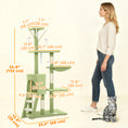 Load image into Gallery viewer, Cat Tree, 53" Cat Tower for Indoor Kittens with Sisal Scratching Posts, Plush Perches, Condo, Hammock, Ladder, Dangling Toys, Multi-Level Kitty Activity Centre, Green