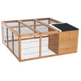 Load image into Gallery viewer, PawHut Rabbit Hutch Bunny Cage with Openable Main House, Indoor Outdoor Waterproof Rabbit House, Guinea Pig Cage for Small Animals with Three Ventilation Doors, Natural