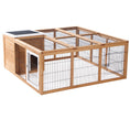 Load image into Gallery viewer, PawHut Rabbit Hutch Bunny Cage with Openable Main House, Indoor Outdoor Waterproof Rabbit House, Guinea Pig Cage for Small Animals with Three Ventilation Doors, Natural