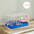 Charger l'image dans la visionneuse de la galerie, 18.5" Hamster Cage with Exercise Wheel and Water Bottle Dish, Rat House and Habitats 2 Storey Design, Blue