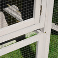 Gallery viewerに画像を読み込む, Large Rabbit Hutch Wood Bunny Cage Outdoor Guinea Pig House with Double Runs Slide Out Tray Ramps, 83"x18"x33", Grey