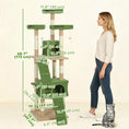 Load image into Gallery viewer, 68 inches Cat Tree, Multi-Level Large Cat Tower Condo with Scratching Posts, Perches, Cat Houses, Dangling Toy, Green