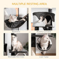 Load image into Gallery viewer, Floor to Ceiling Cat Tree, 240-260cm Adjustable Height Kitten Tower with Scratching Posts, Cat Houses, Ramps, Hammocks, Toy Balls, Tunnel for Indoor Use - White