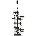 Load image into Gallery viewer, Cat Tower for Large Cats Adult, Floor to Ceiling Cat Tree Adjustable Height 94"-102" Multi-Level with Scratching Posts, Cozy Hammock, Dangling Ball Toy, White
