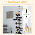 Load image into Gallery viewer, Cat Tower for Large Cats Adult, Floor to Ceiling Cat Tree Adjustable Height 94"-102" Multi-Level with Scratching Posts, Cozy Hammock, Dangling Ball Toy, White