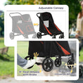 Load image into Gallery viewer, PawHut Dog Stroller for Large Medium Small Dogs up to 66 Lbs. 23.5" in Body Length, One-Click Foldable Pet Cat Stroller with Storage, Shock Absorption Wheels, Mesh Window, Safety Leash, Black