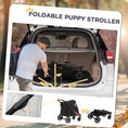 Load image into Gallery viewer, PawHut Dog Stroller for Large Medium Small Dogs up to 66 Lbs. 23.5" in Body Length, One-Click Foldable Pet Cat Stroller with Storage, Shock Absorption Wheels, Mesh Window, Safety Leash, Black