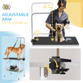 Charger l'image dans la visionneuse de la galerie, 35in Dog Grooming Table with Adjustable Arm, Foldable Pet Grooming Table with Mesh Tray, Two Nooses, Rubber Surface, 35" x 24" x 61", Black