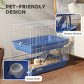 Load image into Gallery viewer, 28" 2-Tier Small Animal Cage with 2 Doors, Deep Base, Ramp, Dish & Bottle, Blue