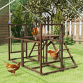 Load image into Gallery viewer, PawHut Chicken Activity Play Set, Chicken Coop Accessory with Multiple Chicken Perches, Swings, Ladders, Platform, Wooden Chicken Toys for 4-6 Chickens, Coffee