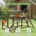 Load image into Gallery viewer, PawHut Chicken Activity Play Set, Chicken Coop Accessory with Multiple Chicken Perches, Swings, Ladders, Platform, Wooden Chicken Toys for 4-6 Chickens, Coffee