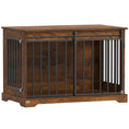 Charger l'image dans la visionneuse de la galerie, Dog Crate Furniture, 100 cm Wooden Dog Kennel Indoor Double Door with Sliding Barn Door, Decorative Pet Kennel End Side Table for Large Breeds, Tiger Wood Grain, Black