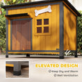 Charger l'image dans la visionneuse de la galerie, Dog House Anti-Chewing Steel Frame, Wooden Dog Kennel House with Openable Roof, Removable Floor, Door Curtain, Weatherproof Pet Shelter for Outdoor Indoor