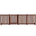 Load image into Gallery viewer, 23.5"H Foldable Dog Gate with Door, 4 Panels Freestanding Pet Gate Barriers Indoor with Support Feet, Puppy Fence for Small Dogs, Brown