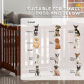 Load image into Gallery viewer, 23.5"H Foldable Dog Gate with Door, 4 Panels Freestanding Pet Gate Barriers Indoor with Support Feet, Puppy Fence for Small Dogs, Brown