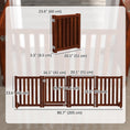 Load image into Gallery viewer, 23.5"H Foldable Dog Gate with Door, 4 Panels Freestanding Pet Gate Barriers Indoor with Support Feet, Puppy Fence for Small Dogs, Brown