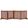 Load image into Gallery viewer, 23.5"H Foldable Dog Gate with Door, 4 Panels Freestanding Pet Gate Barriers Indoor with Support Feet, Puppy Fence for Small Dogs, Brown